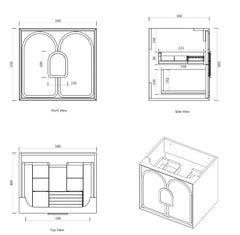 Laguna Timber finish 600 Wall Hung Vanity