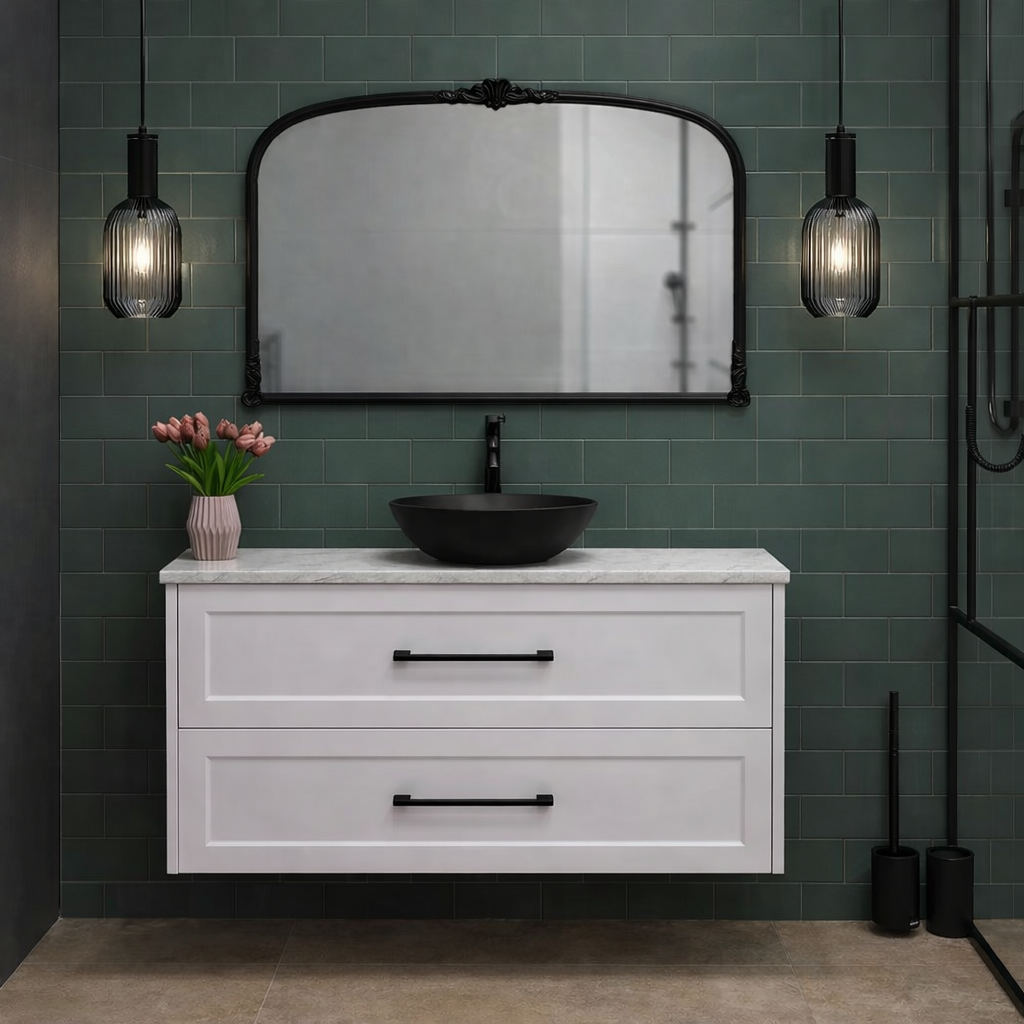 Lily Wall Hung 900mm Hampton Shaker Style Bathroom Vanity