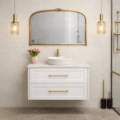 Lily Wall Hung 900mm Hampton Shaker Style Bathroom Vanity