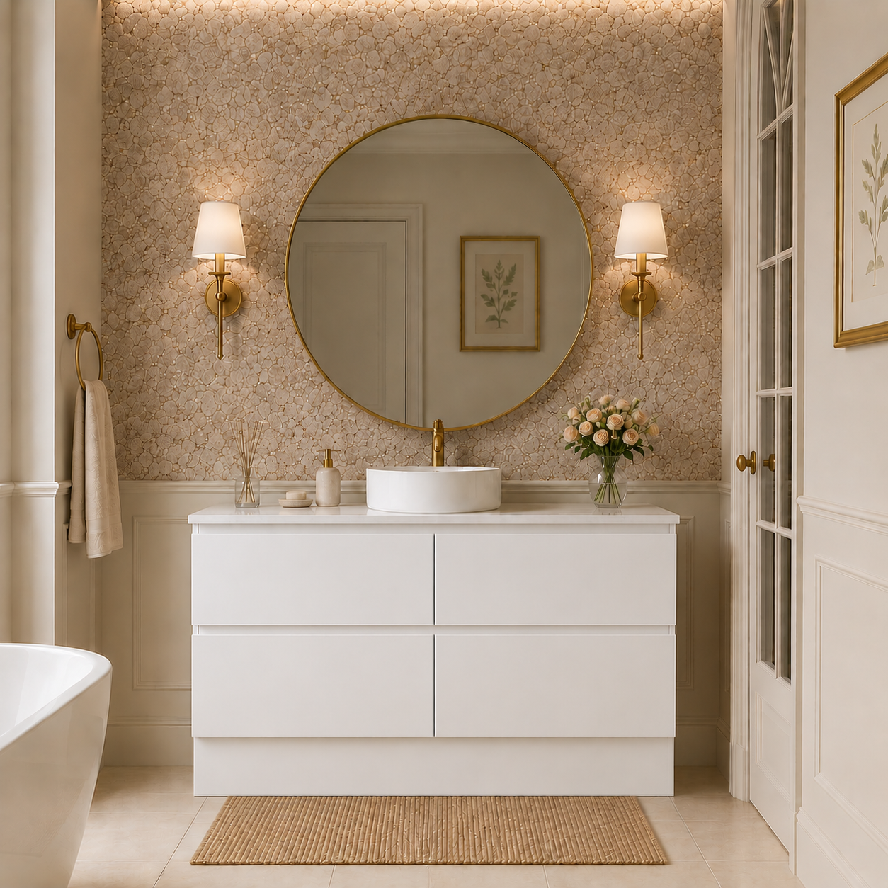 1200mm white freestanding vanity 
