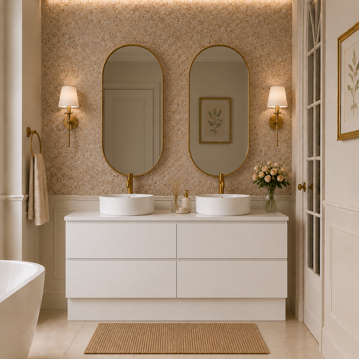 white 1500mm freestanding vanity