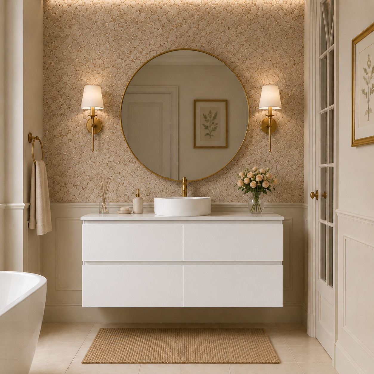 1200mm white wall hung vanity 