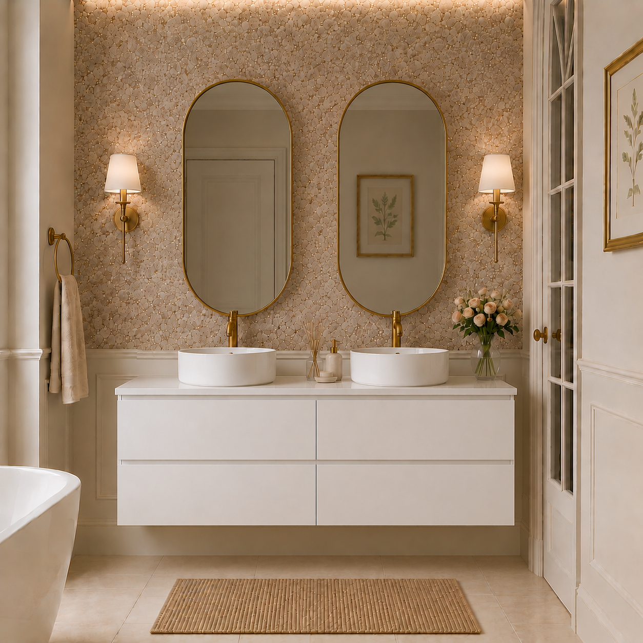 1500mm white wall hung vanity 