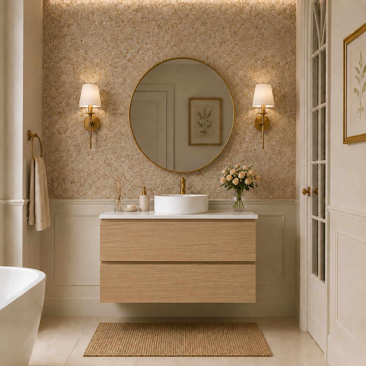 900mm Wall Hung Bathroom Vanity -Oak