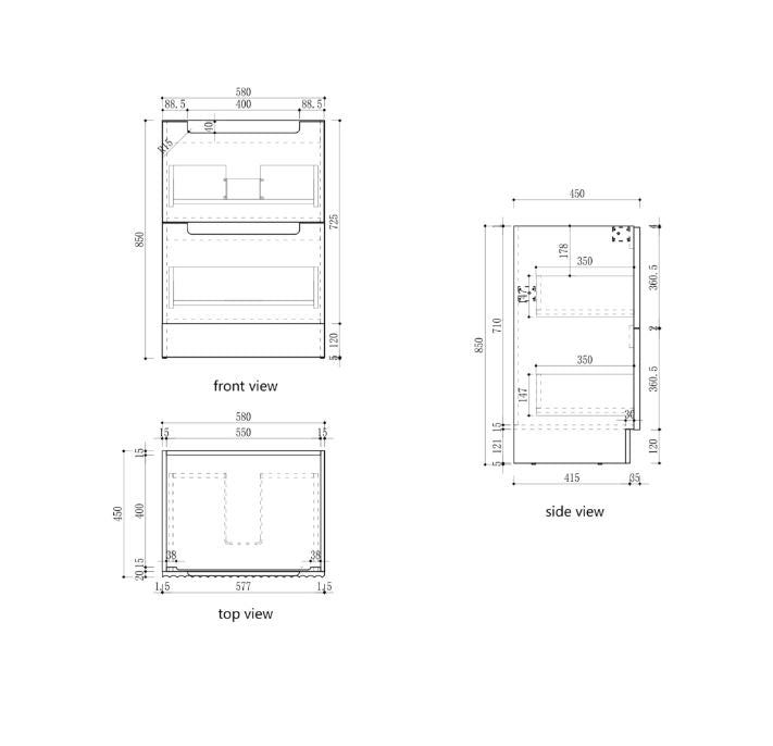 Lovina Floor Standing Vanity - 600mm