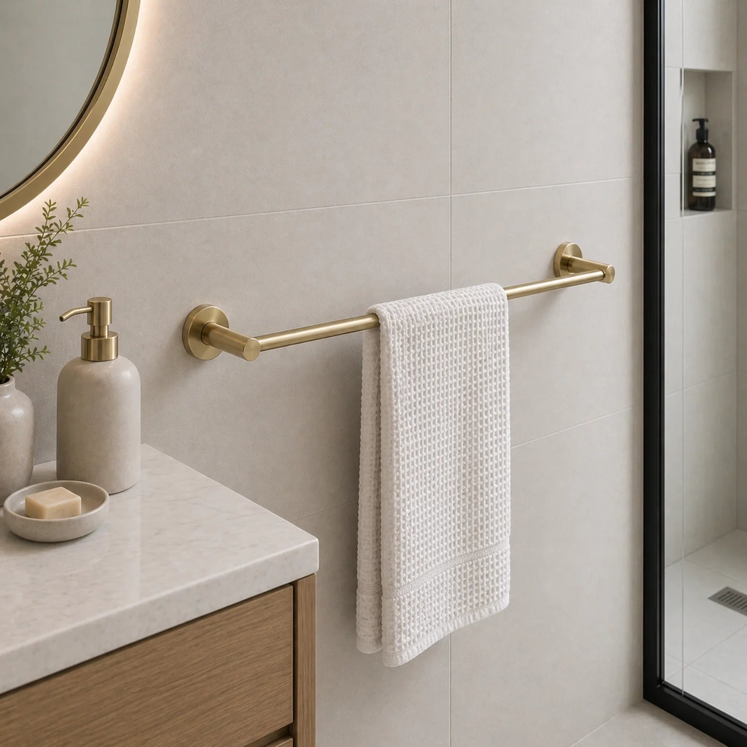 Luna 600/750mm Single Towel Rail