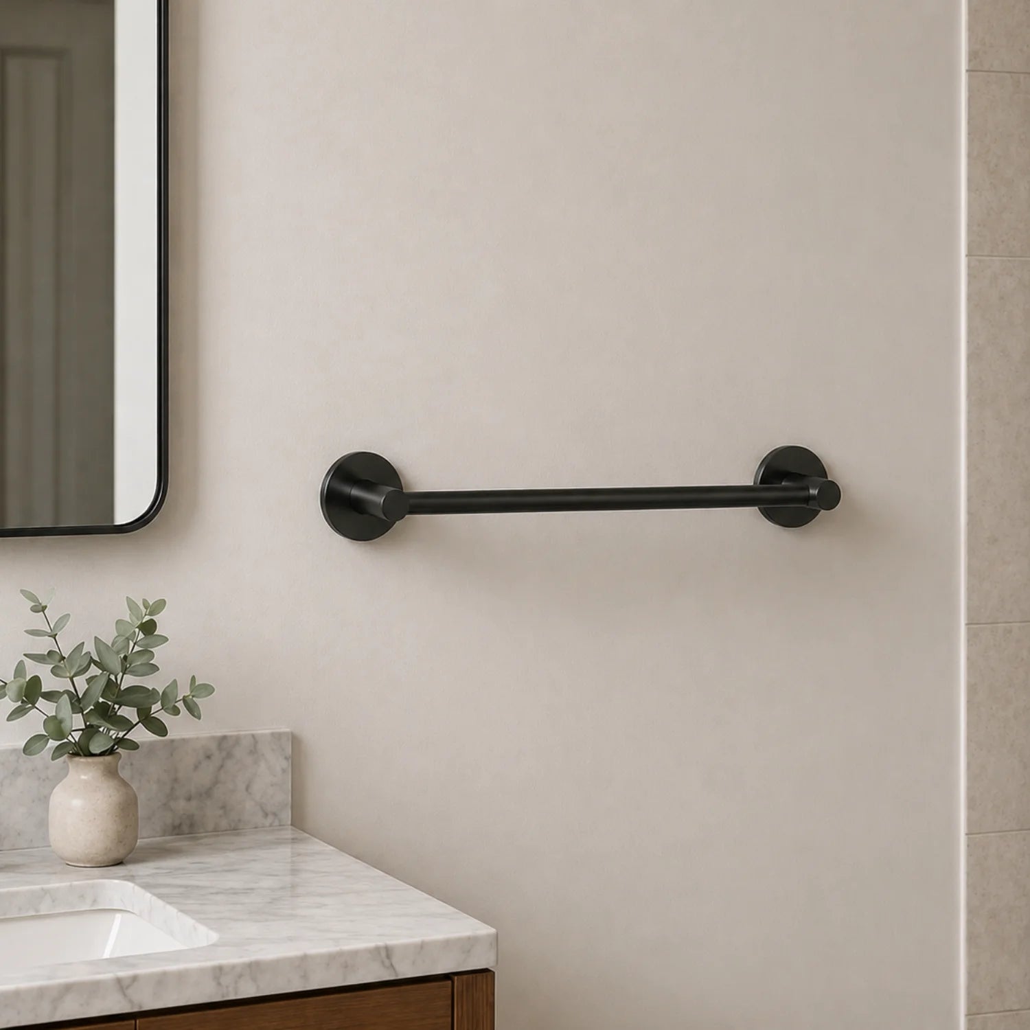 Luna_300mm Hand Towel Holder Matte Black