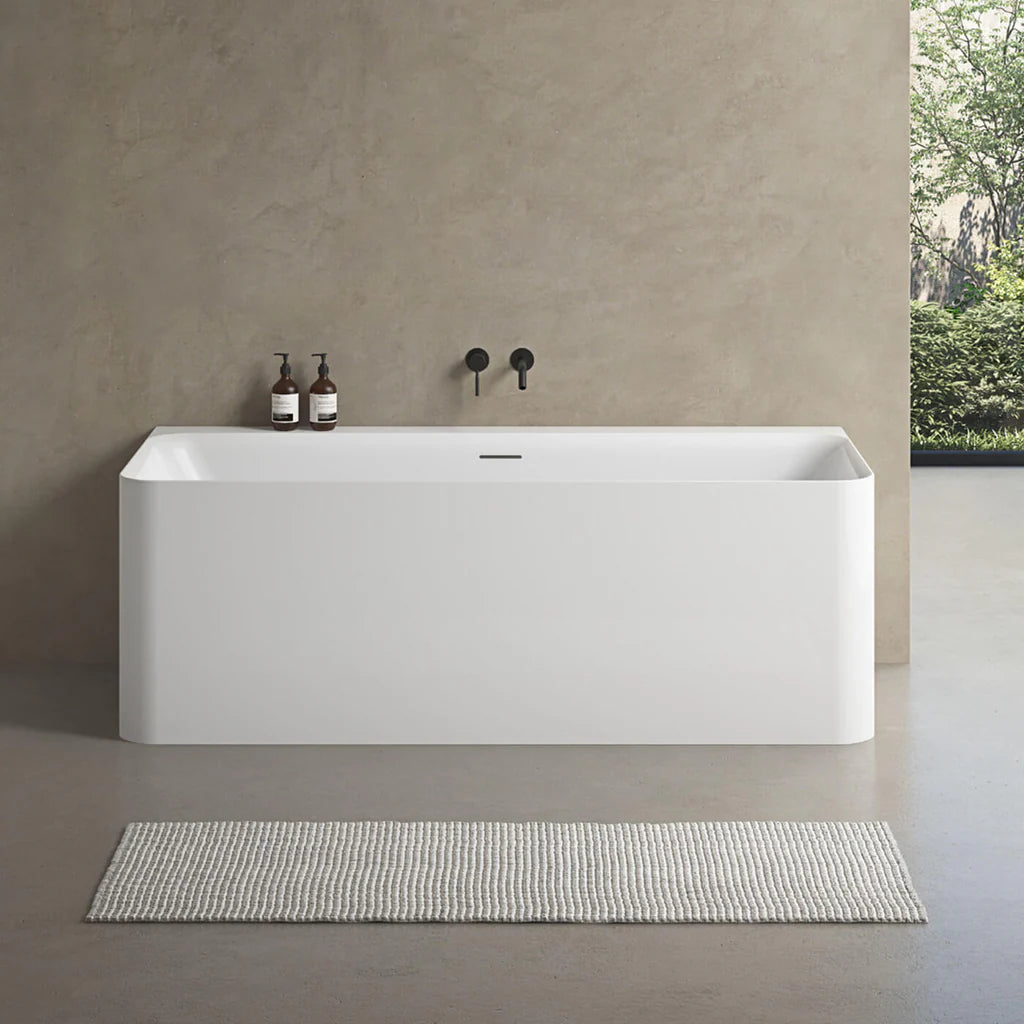 LUNUS Back-to-wall bath - Gloss White