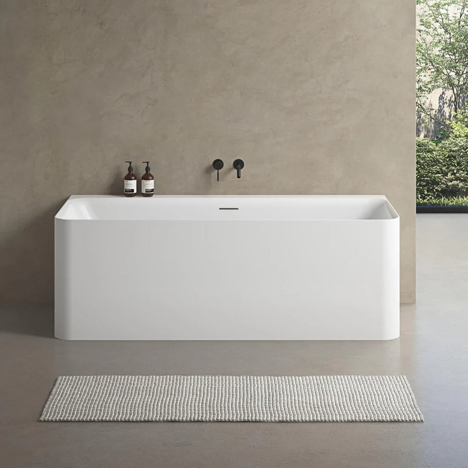 LUNUS Back-to-wall bath - Gloss White