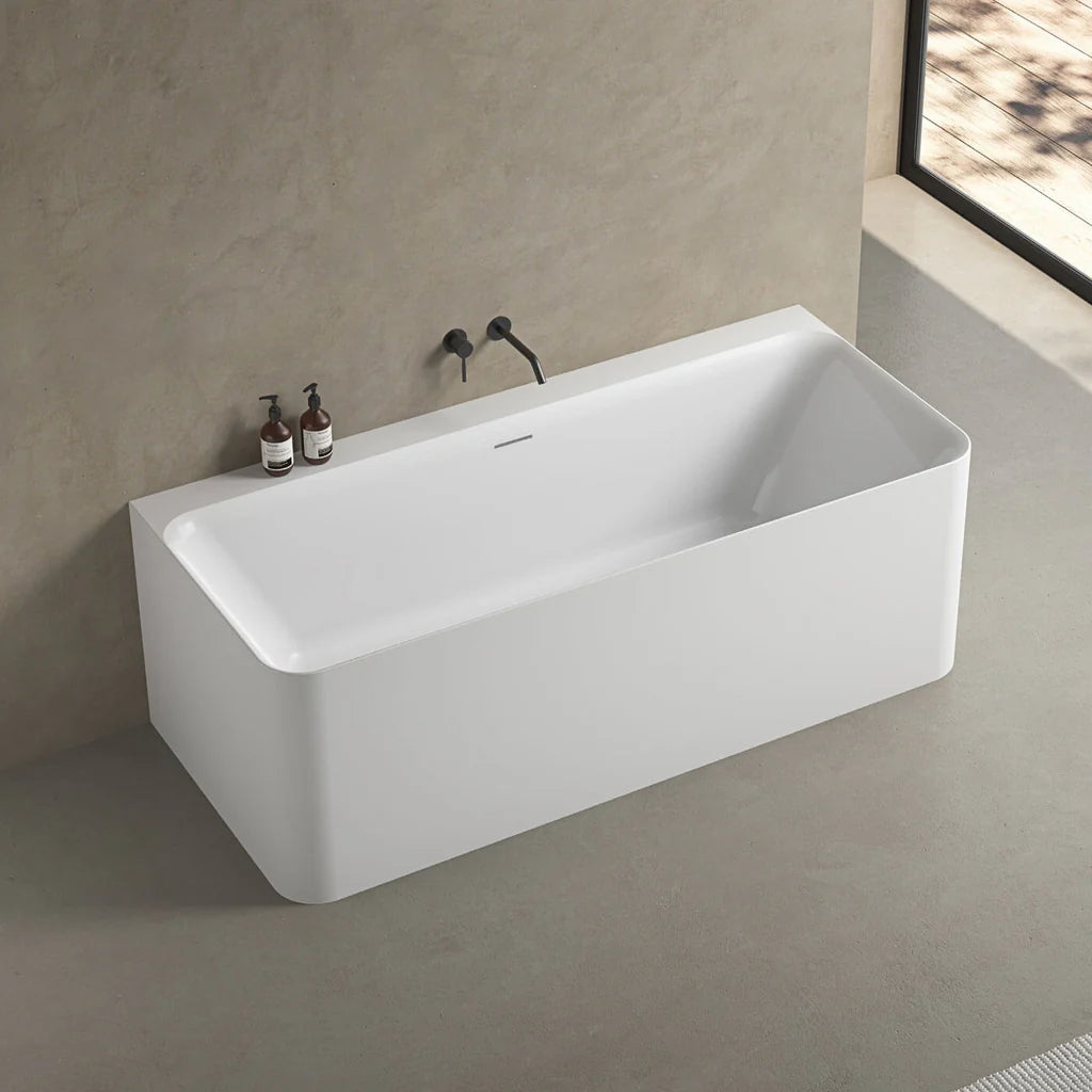 LUNUS Back-to-wall bath - Gloss White