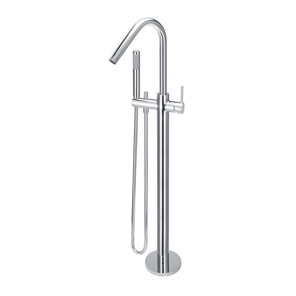 Round Freestanding Bath Spout and Hand Shower