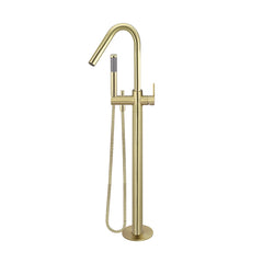 Round Paddle Freestanding Bath Spout and Hand Shower