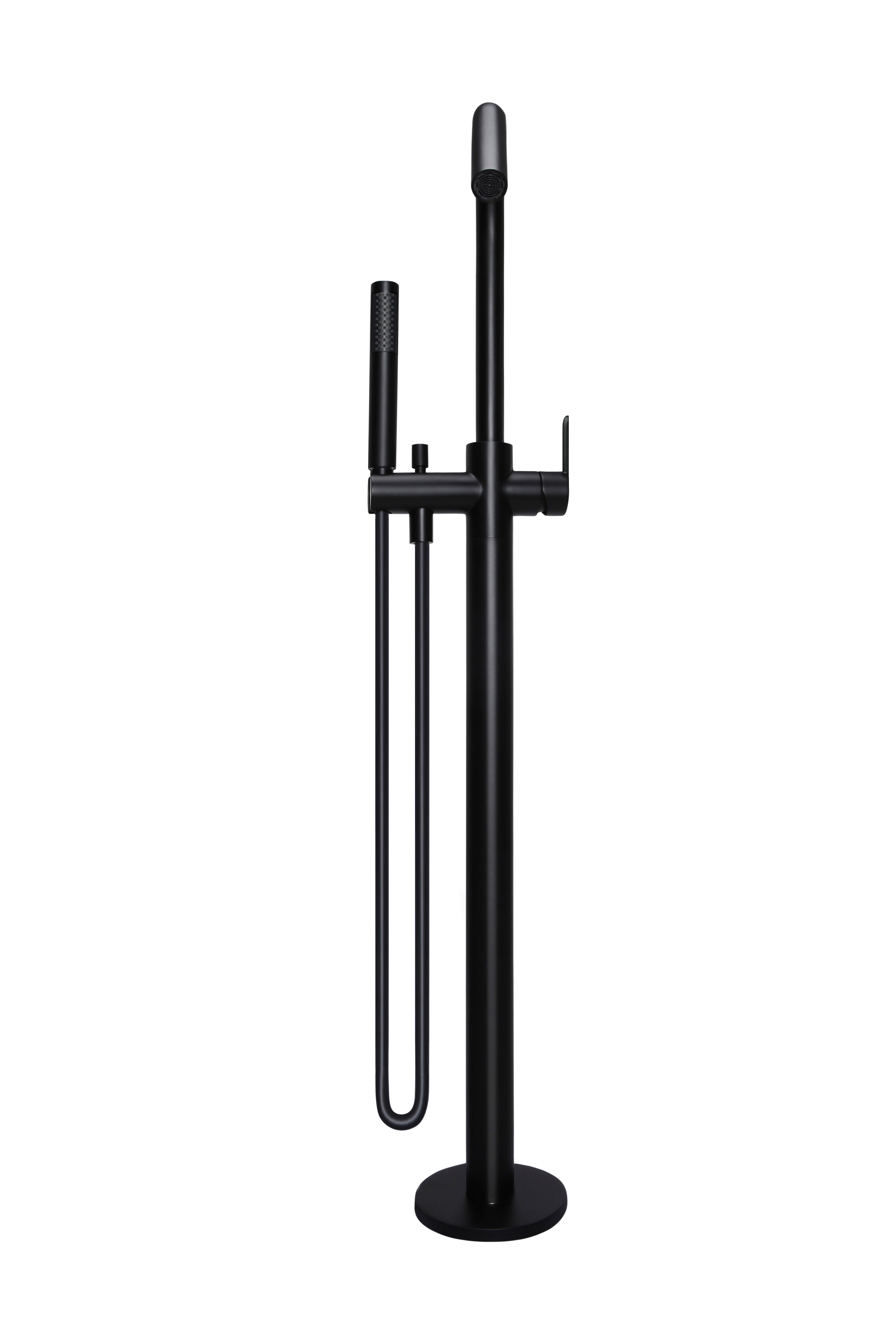 Round Paddle Freestanding Bath Spout and Hand Shower