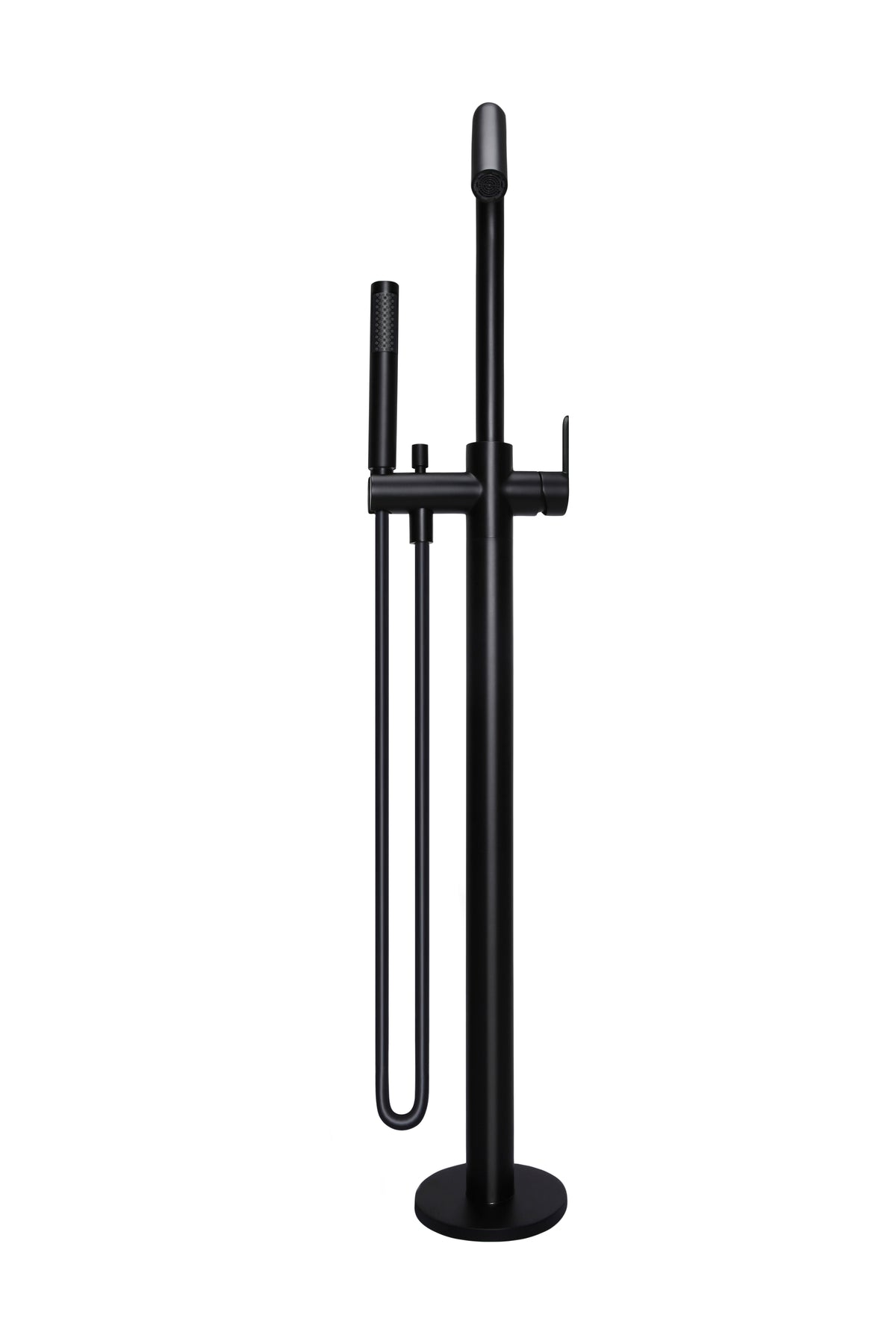 Round Paddle Freestanding Bath Spout and Hand Shower