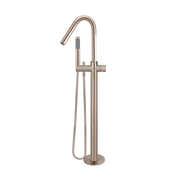 Round Pinless Freestanding Bath Spout and Hand Shower