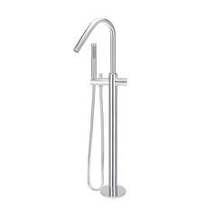 Round Pinless Freestanding Bath Spout and Hand Shower