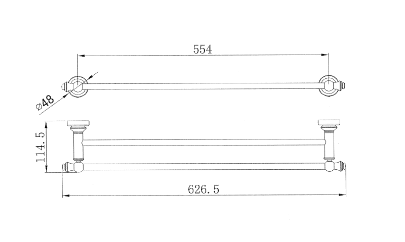 Medoc Double Towel Rail 600mm