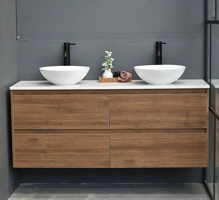 MEL WALL HUNG 1500mm Timber Look Vanity (FREE DELIVERY UNAVAILABLE ON CLEARANCE ITEMS)
