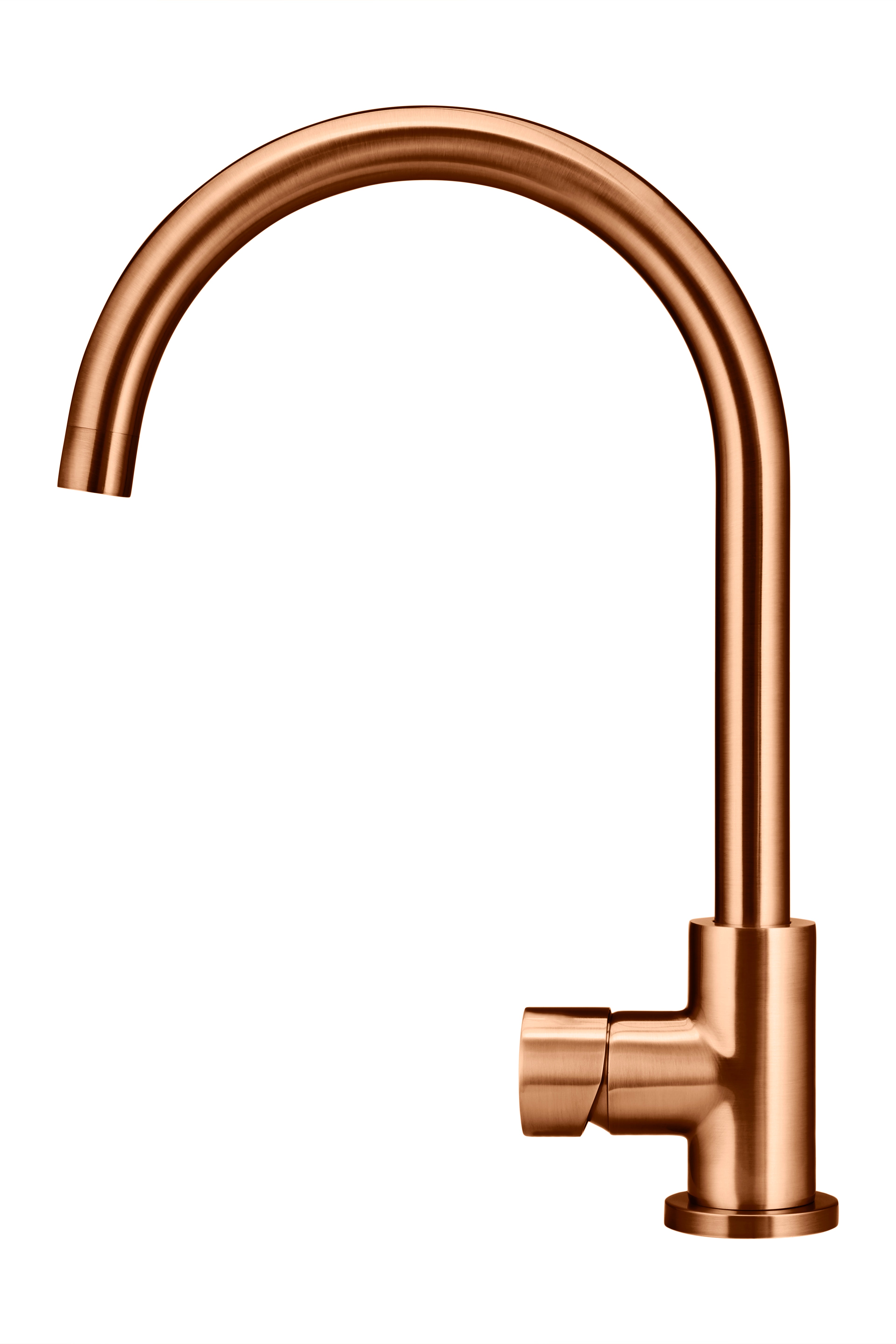 Round Pinless Gooseneck Kitchen Mixer Tap