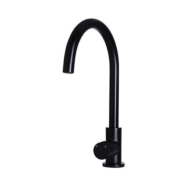 Round Pinless Gooseneck Kitchen Mixer Tap