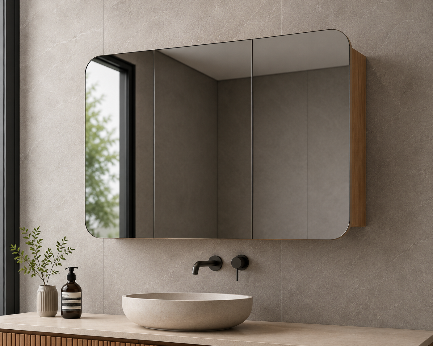 750-`1200mm Modena Shaving Cabinet - Available in White or TImber