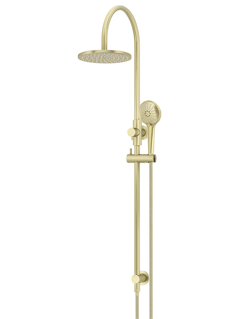 200mm Round Overhead Shower Rail, Three Function Hand Shower