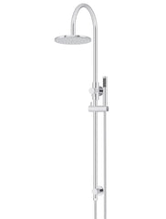 ROUND GOOSENECK SHOWER SET WITH 200MM ROSE, SINGLE-FUNCTION HAND SHOWER