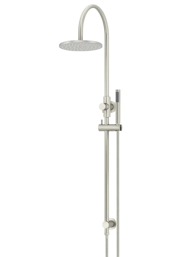 ROUND GOOSENECK SHOWER SET WITH 200MM ROSE, SINGLE-FUNCTION HAND SHOWER