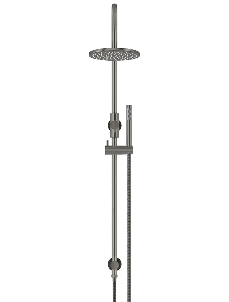 ROUND GOOSENECK SHOWER SET WITH 200MM ROSE, SINGLE-FUNCTION HAND SHOWER
