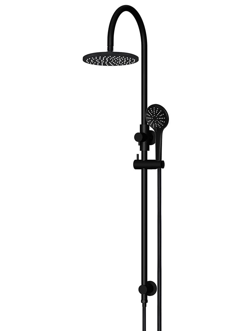 200mm Round Overhead Shower Rail, Three Function Hand Shower