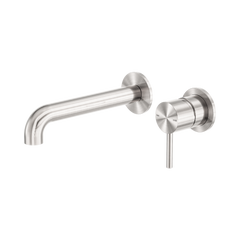 Zen SS316L Wall Basin/Bath Mixer Separate Back Plate 185mm Spout
