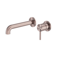 Zen SS316L Wall Basin/Bath Mixer Separate Back Plate 185mm Spout