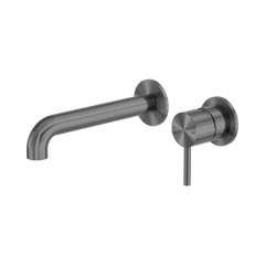 Zen SS316L Wall Basin/Bath Mixer Separate Back Plate 185mm Spout