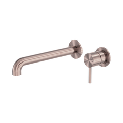 Zen SS316L Wall Basin/Bath Mixer Separate Back Plate 230mm Spout