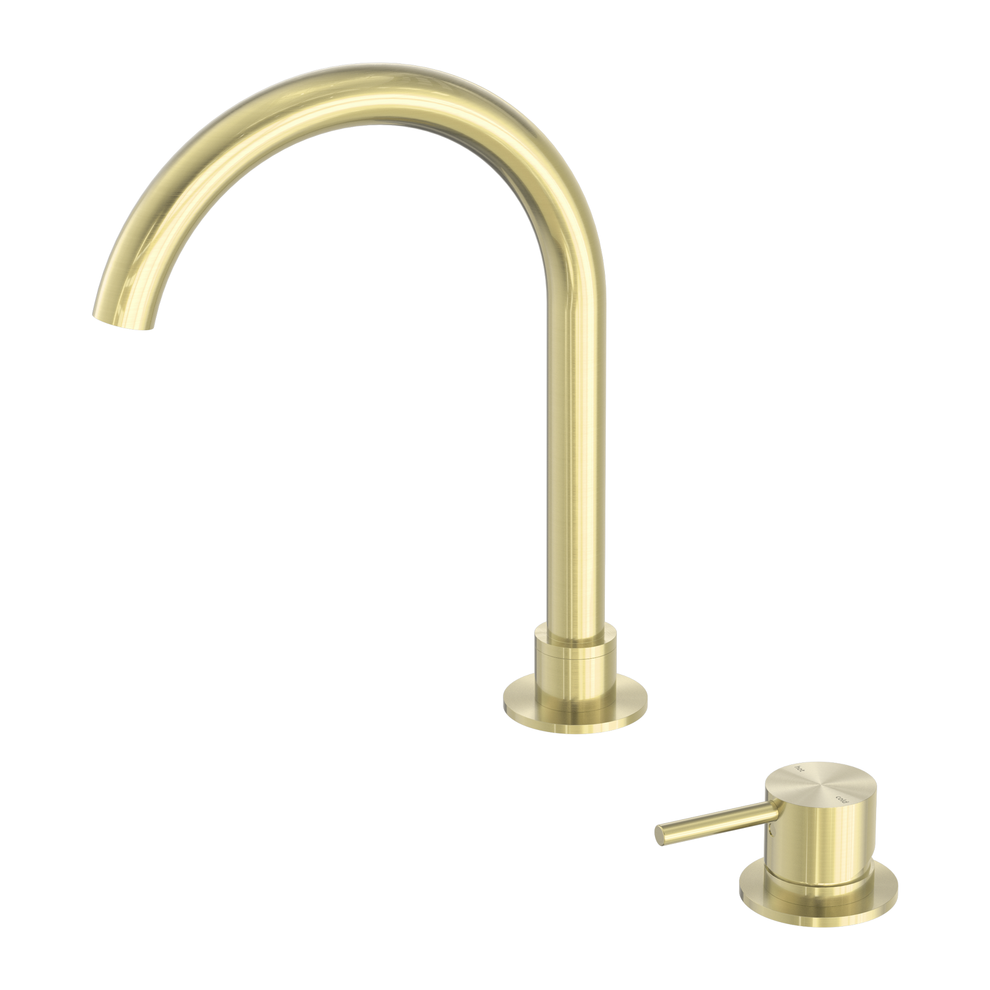 Mecca Hob Basin Mixer Round Swivel Spout