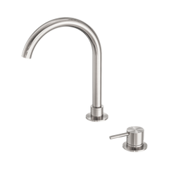 Mecca Hob Basin Mixer Round Swivel Spout