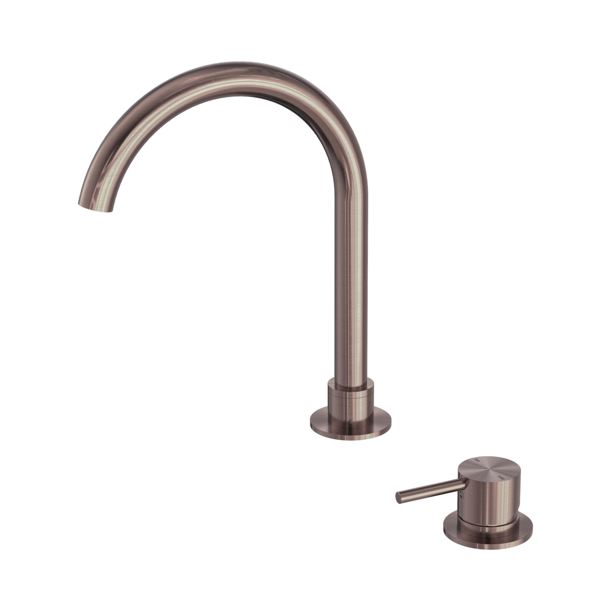 Mecca Hob Basin Mixer Round Swivel Spout