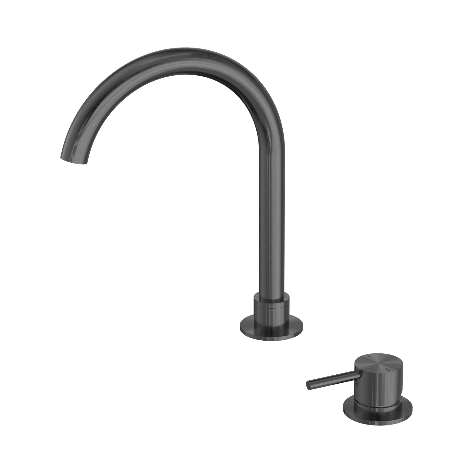 Mecca Hob Basin Mixer Round Swivel Spout