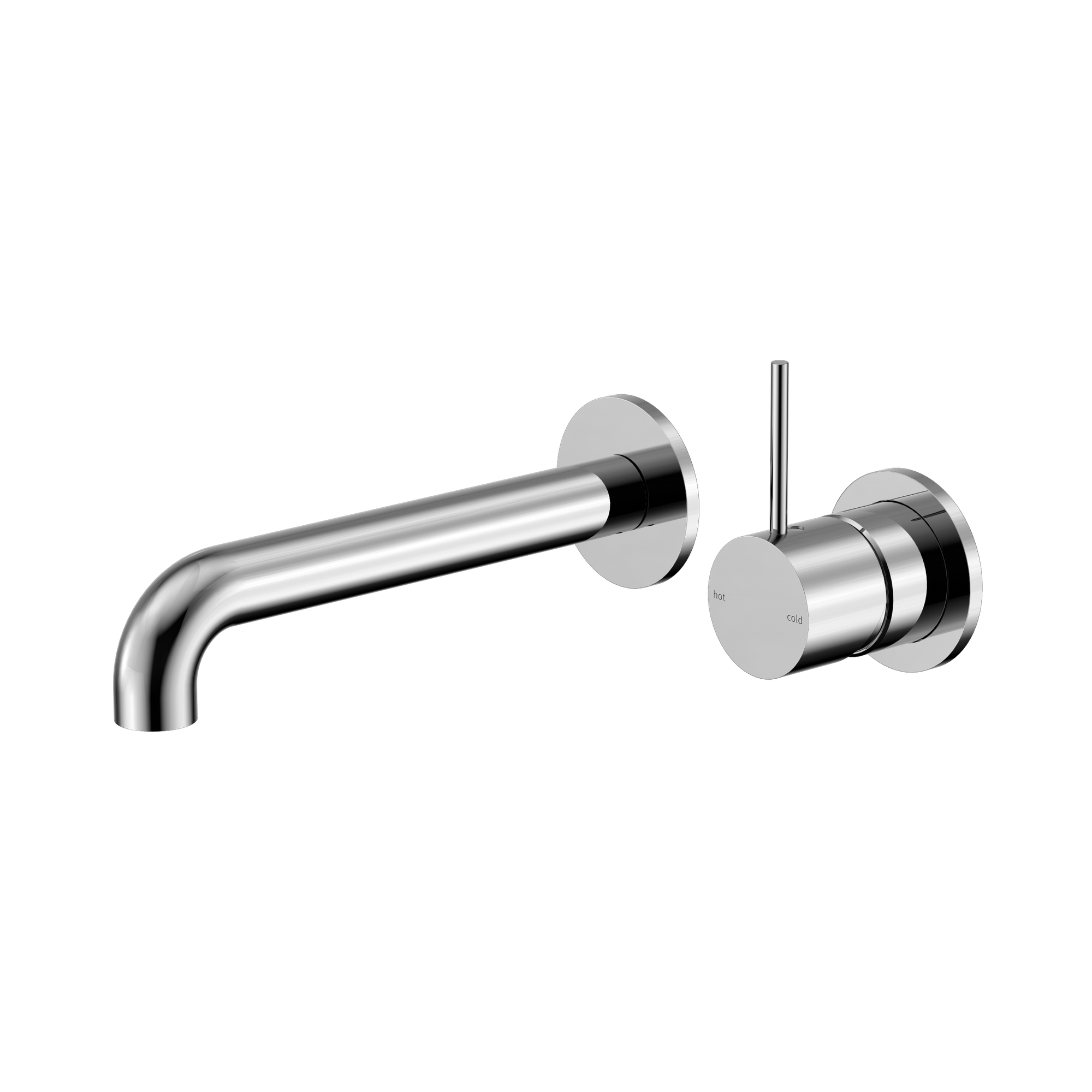 Mecca Wall Basin/Bath Mixer Separate Back Plate Handle Up 160mm