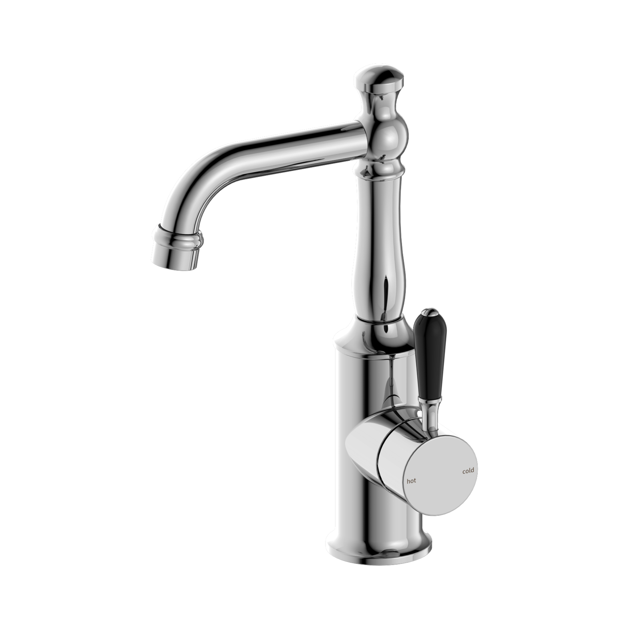 York Basin Mixer With Black Porcelain Lever