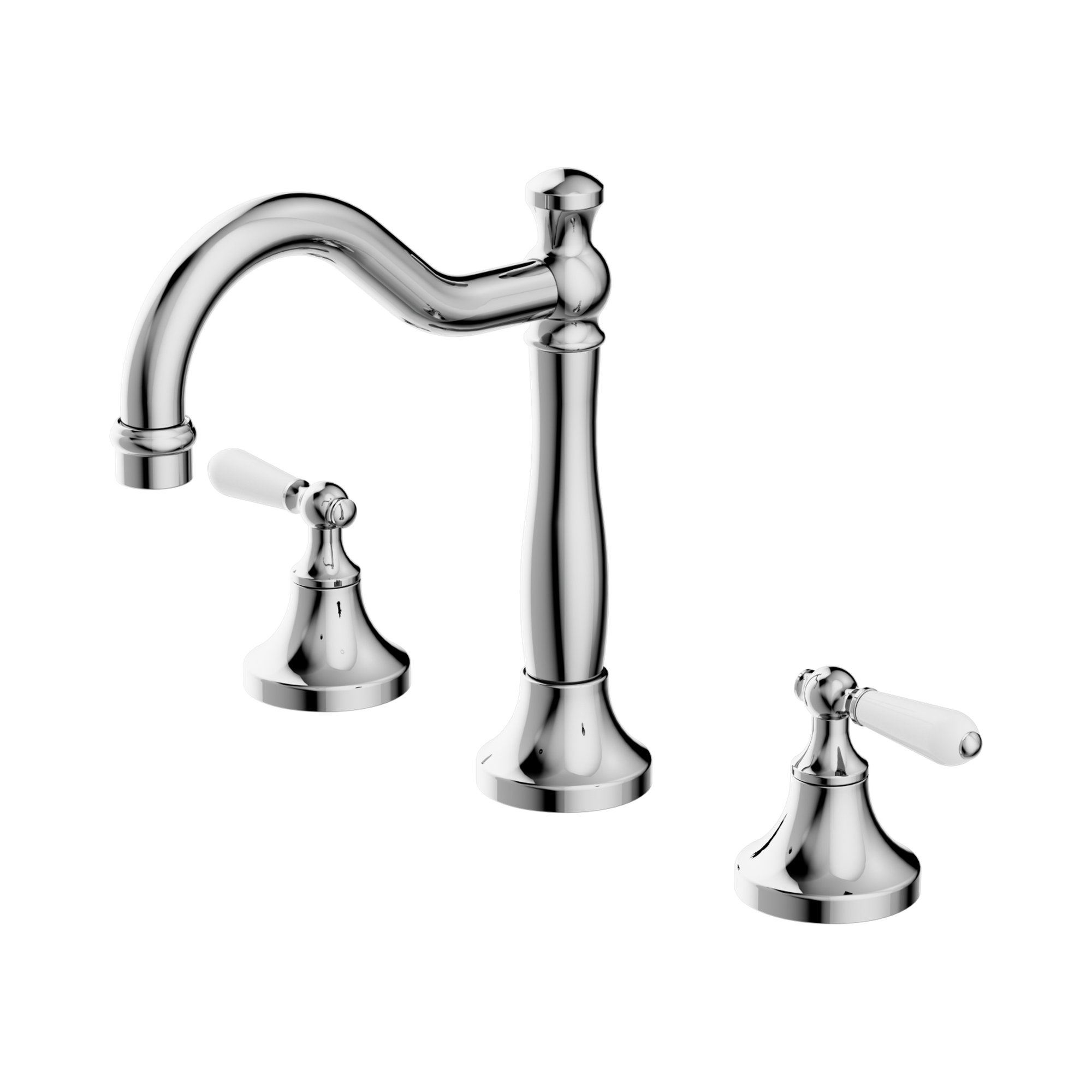 York Basin Set With White Porcelain Lever
