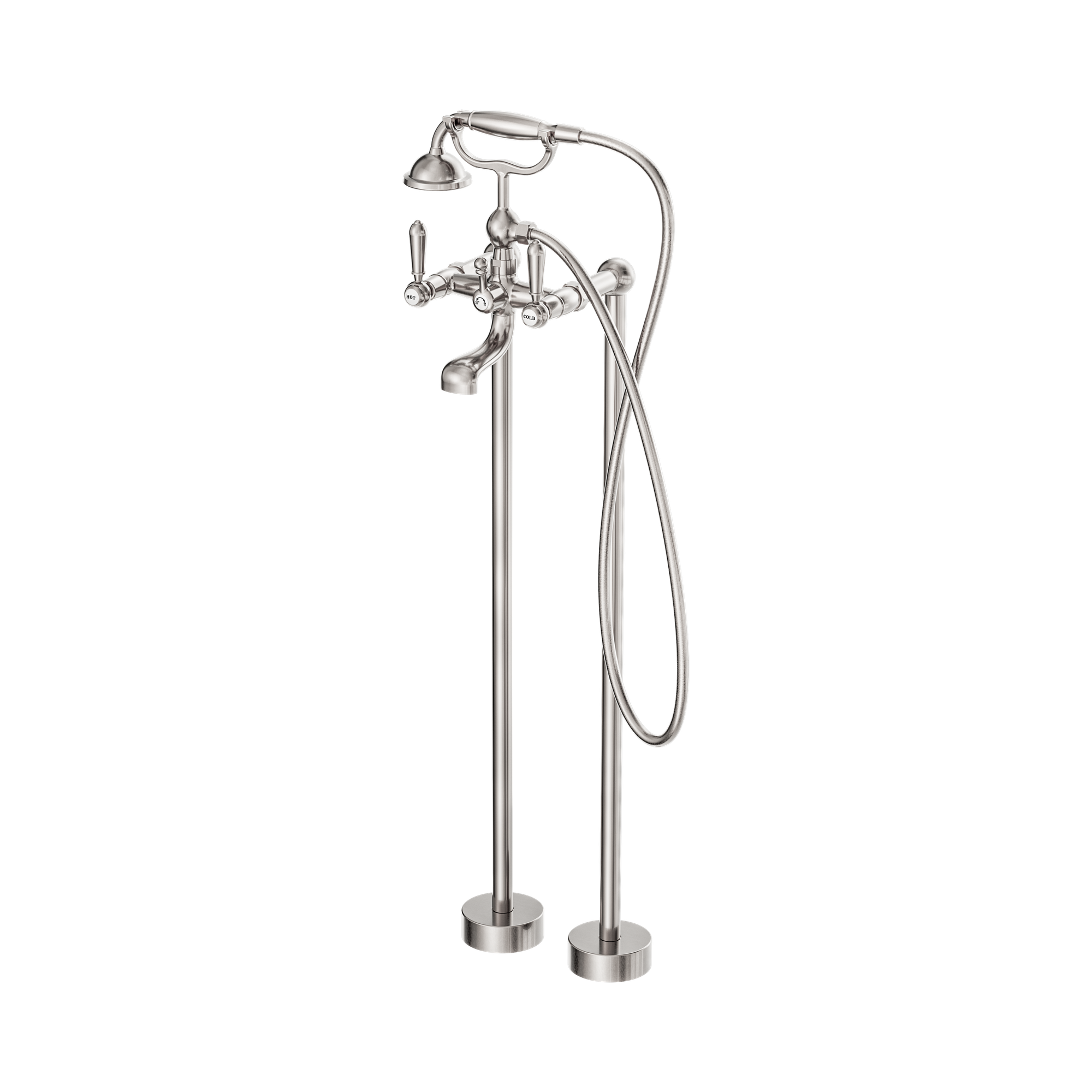 York Freestanding Bath Set With Metal Hand Shower