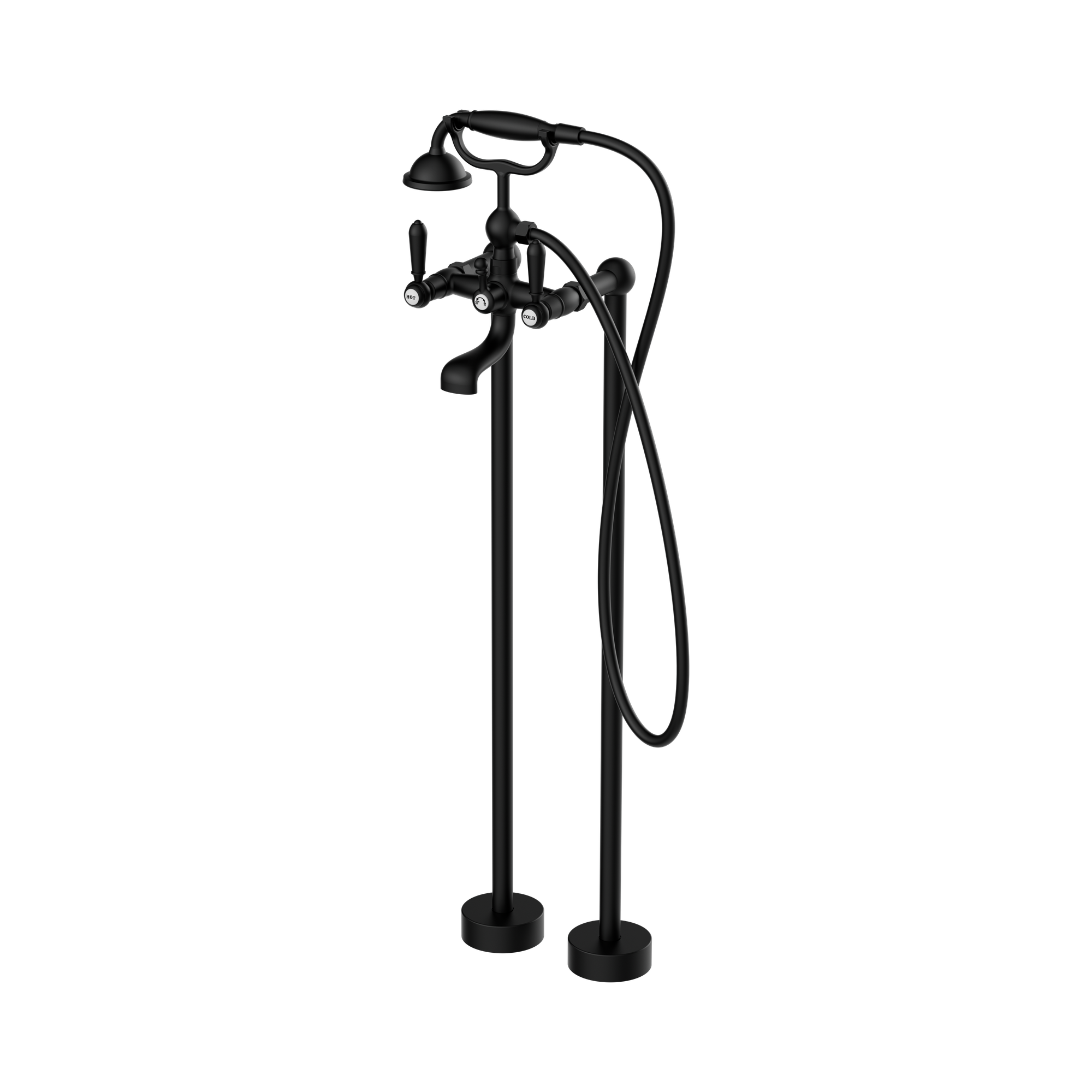 York Freestanding Bath Set With Metal Hand Shower