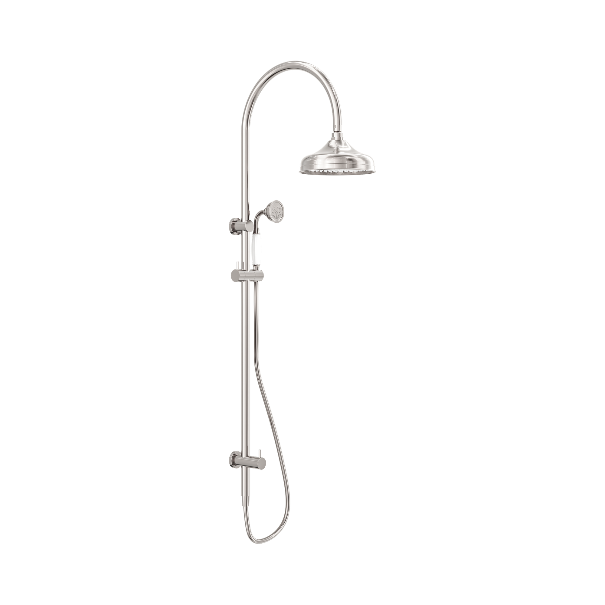 York Twin Shower With White Porcelain Hand Shower