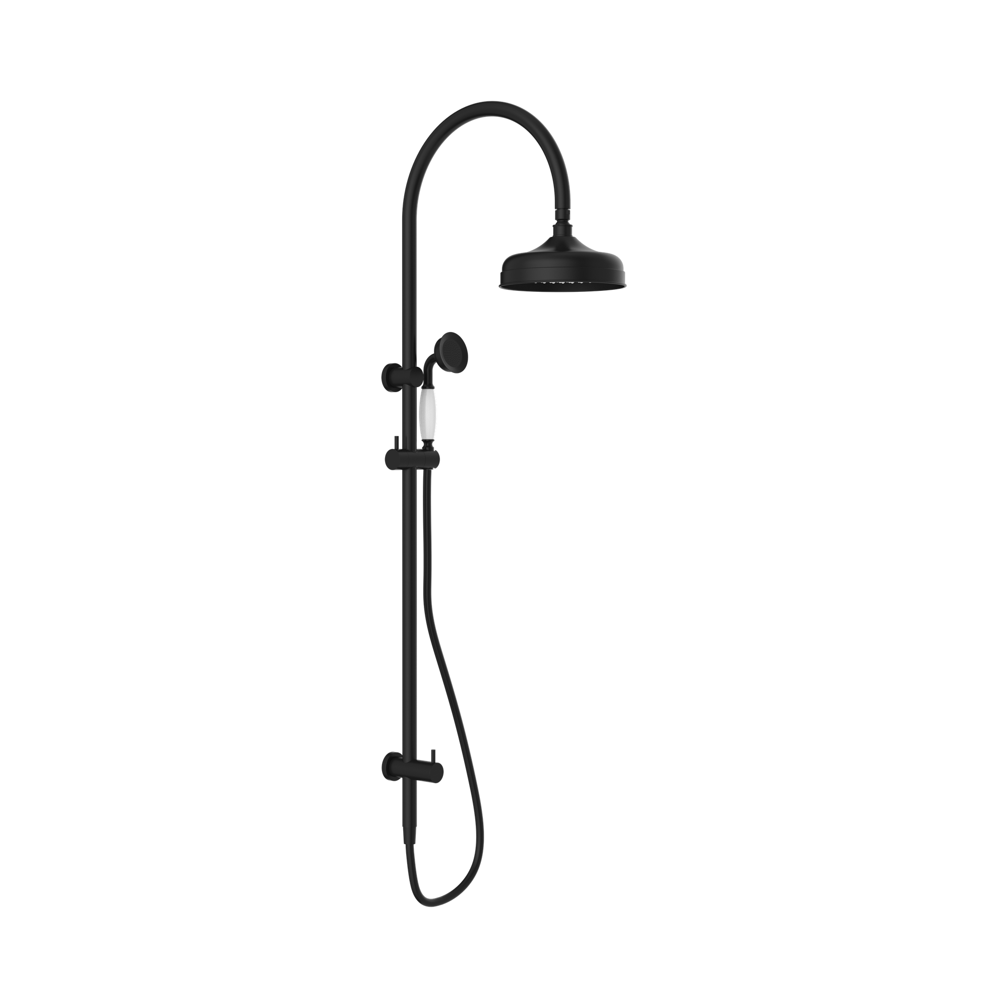 York Twin Shower With White Porcelain Hand Shower