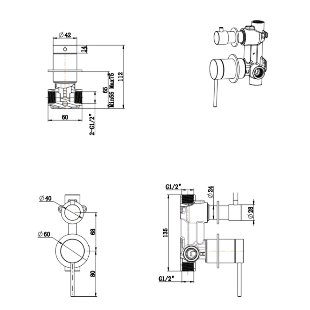 Mica Shower Mixer Diverter – BODY