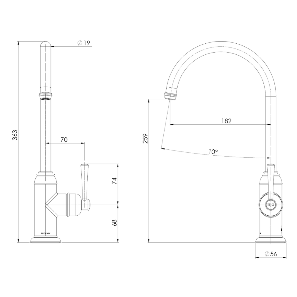 Cromford Sink Mixer 180mm