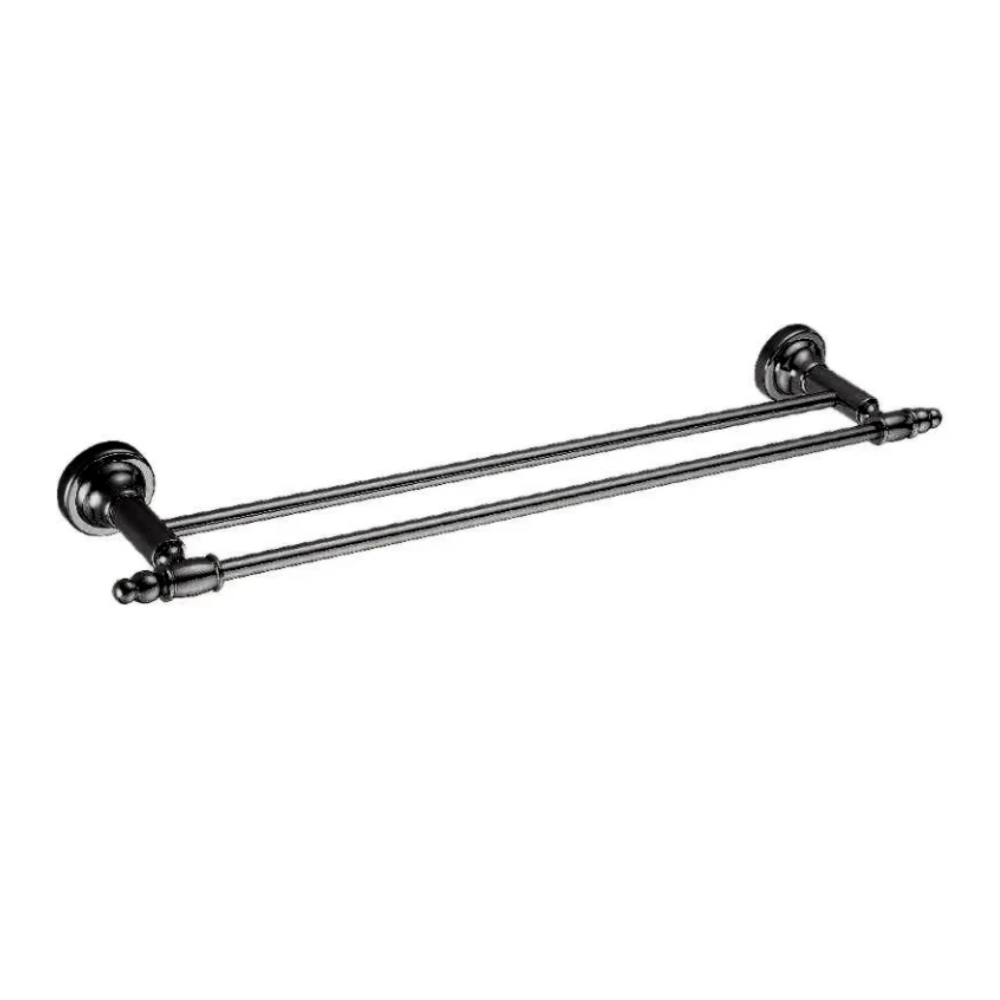 Abbey Double Towel rail black 750mm
