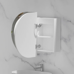 LED Mystic Matte White/Walnut Shaving Cabinet 900x600MM