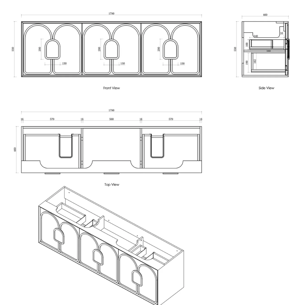 Laguna Timber finish 1800 Wall Hung Vanity